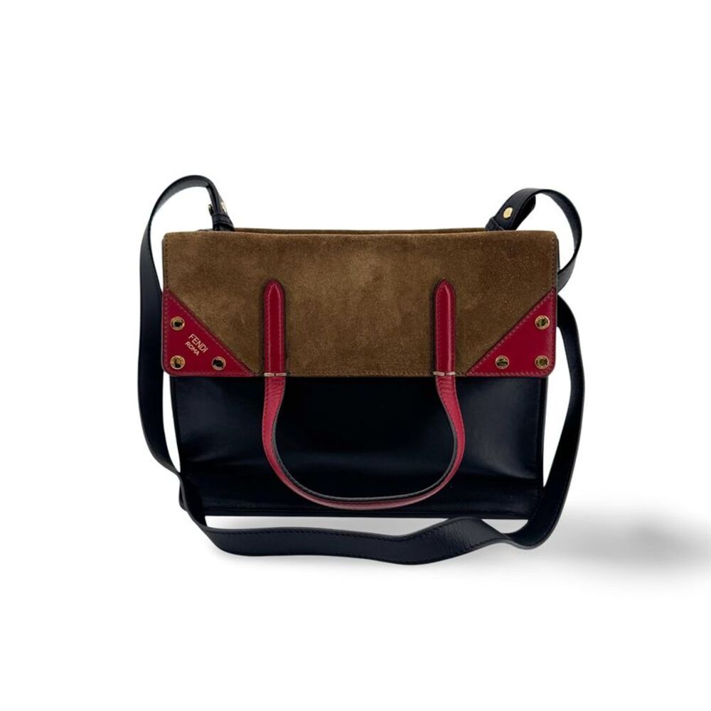 Fendi Flip Bag Small Black Brown Red